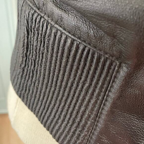 June Black Leather Moto Vest Size XS Womens Full Zip Ribbed - Picture 4 of 10